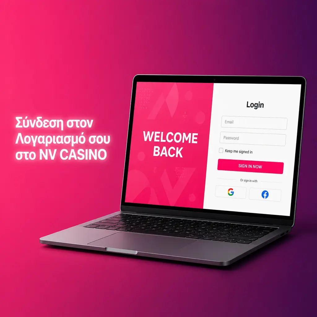 Οθόνη σύνδεσης λογαριασμού στο NV Casino